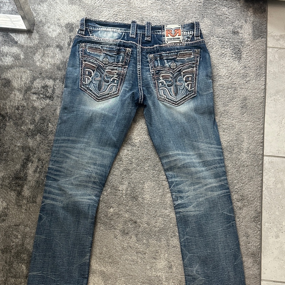Rock Revival Distressed Blue Skinny Jeans